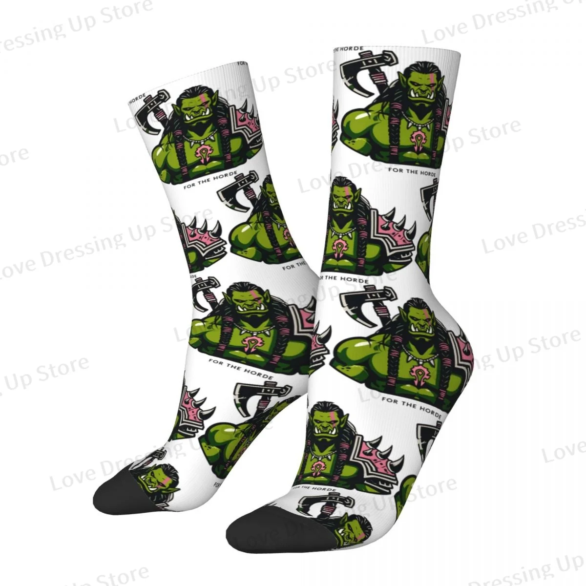 World of Warcraft WOW Game For The Horde Classic Unisex Winter Socks Hip Hop Happy Socks Street Style Crazy Sock