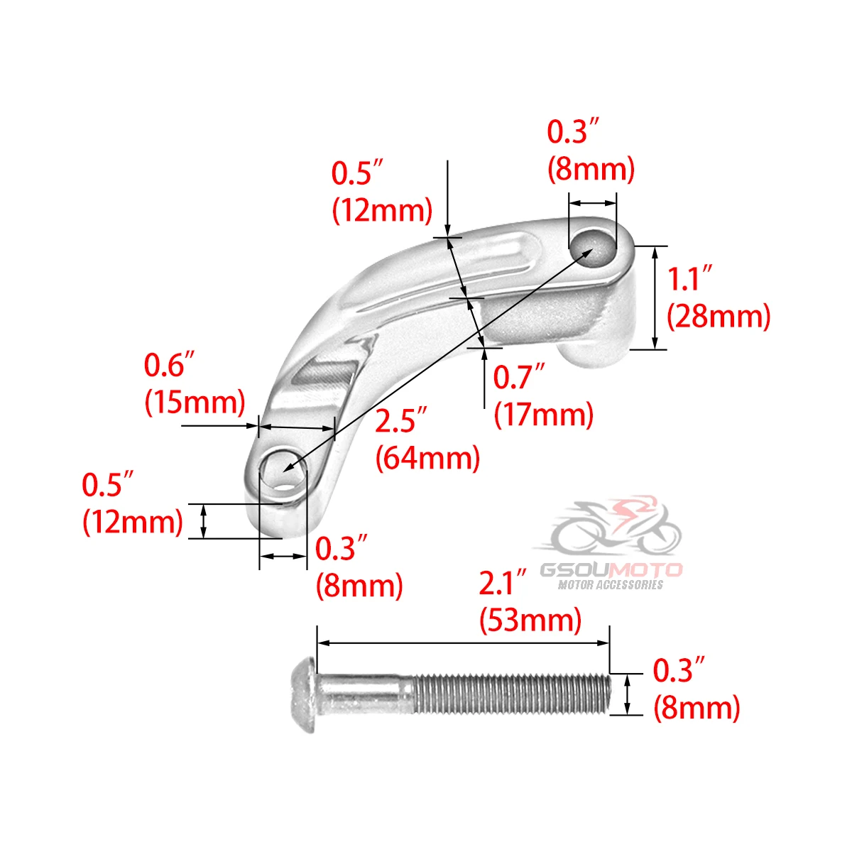 Motorcycle Parts Mirror Relocation Extension Adapter Kit For Harley Dyna Super Glide Low Rider Fat Boy Softail Switchback Slim view 6