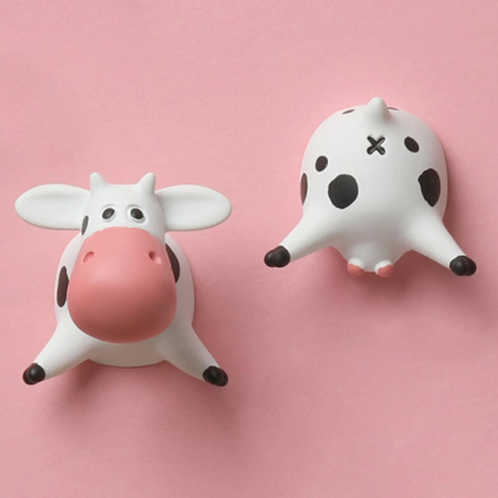 Cow Refrigerator Stickers Lying On Their Stomachs Cartoon Cute Three-Dimensional Resin Magnets Creative Art Design Kitchen