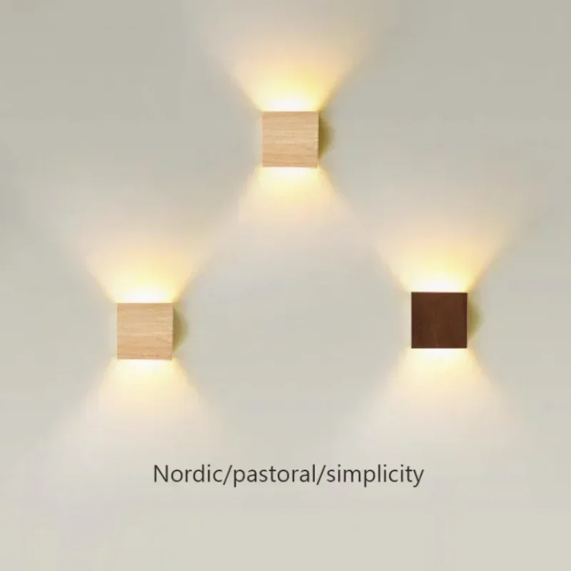 

Nordic Log Colour LED Wall Lamp Bedroom Bedside Wall Lamp Living Room Stairs Aisle Background Wall Indoor Lighting Fixtures