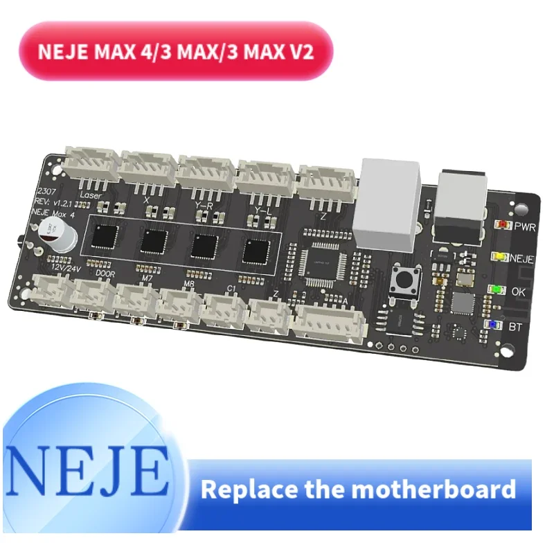 Replacement motherboard for MAX 4/3 MAX/3 MAX V2/MAX 5C Laser engraver and cutter - NEJE Software + NEJE APP + LASERGRB