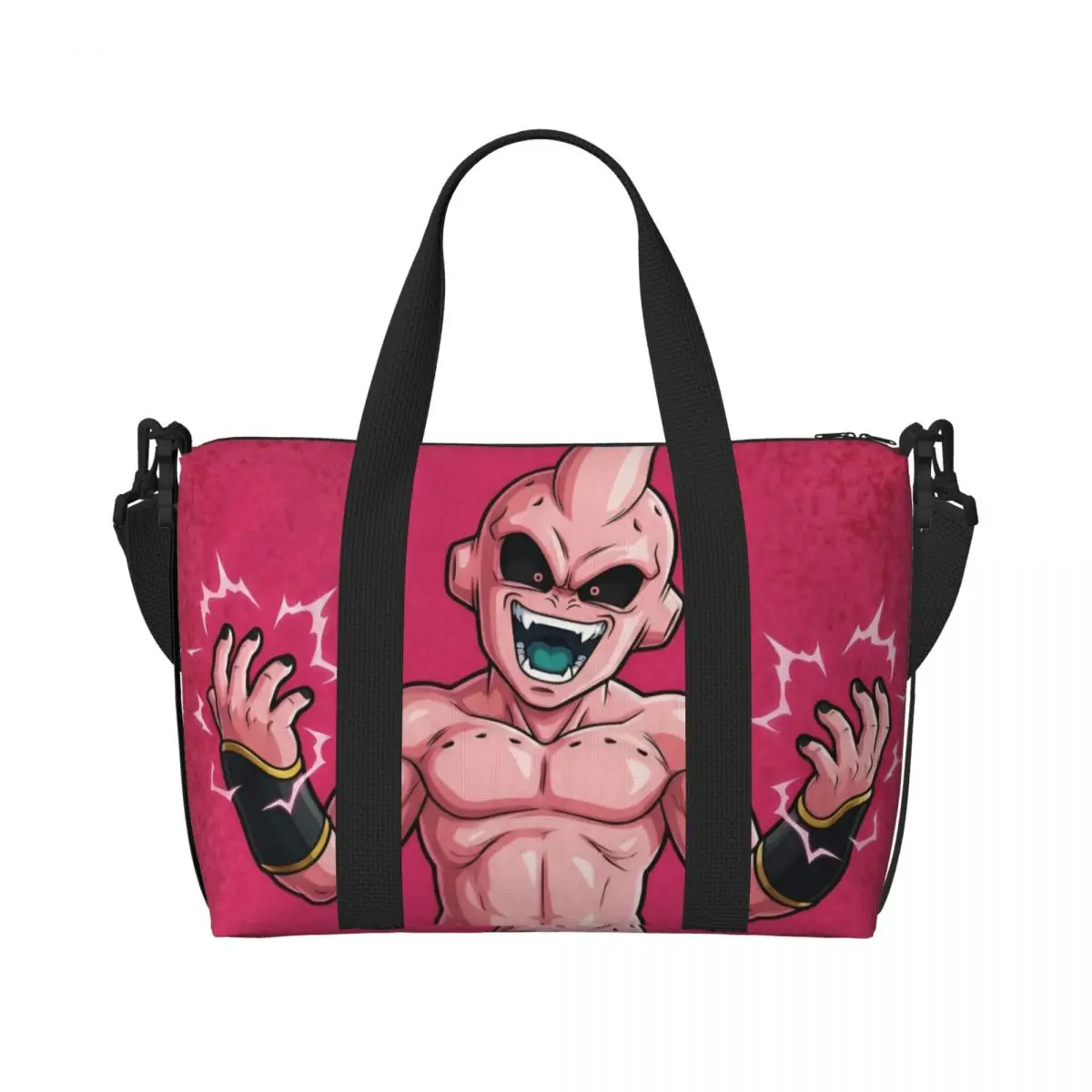Benutzerdefinierte D-Dragon B-Ball Supers Buus Strandtasche für Damen, extra große Sporttasche, Cartoon-Monster-Majins-Reise-Einkaufstaschen