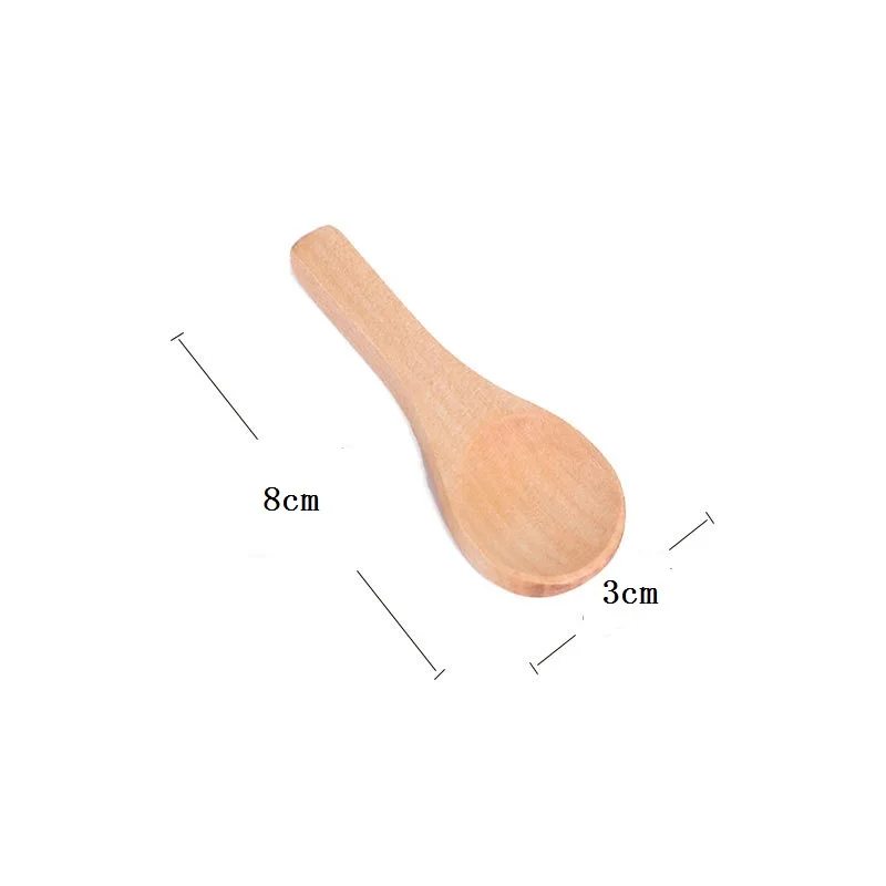 500Pcs/Lot Japanese Small Wooden Spoon Wholesale 8cm Manual Salt Dessert Spoon Powder Wood Spoons Milk Powder Scoop