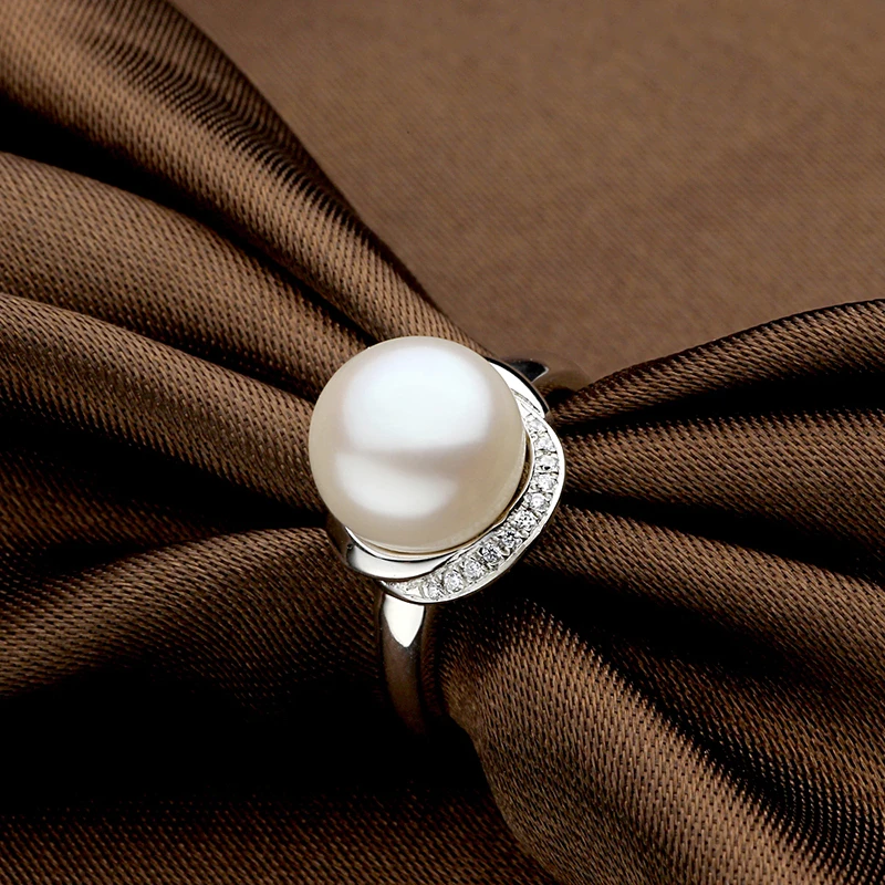 Sinya 925 Sterling Silver Ring Pearl Diameter 10-11mm Classical Women Girls Mother New Arrival Hot Sale