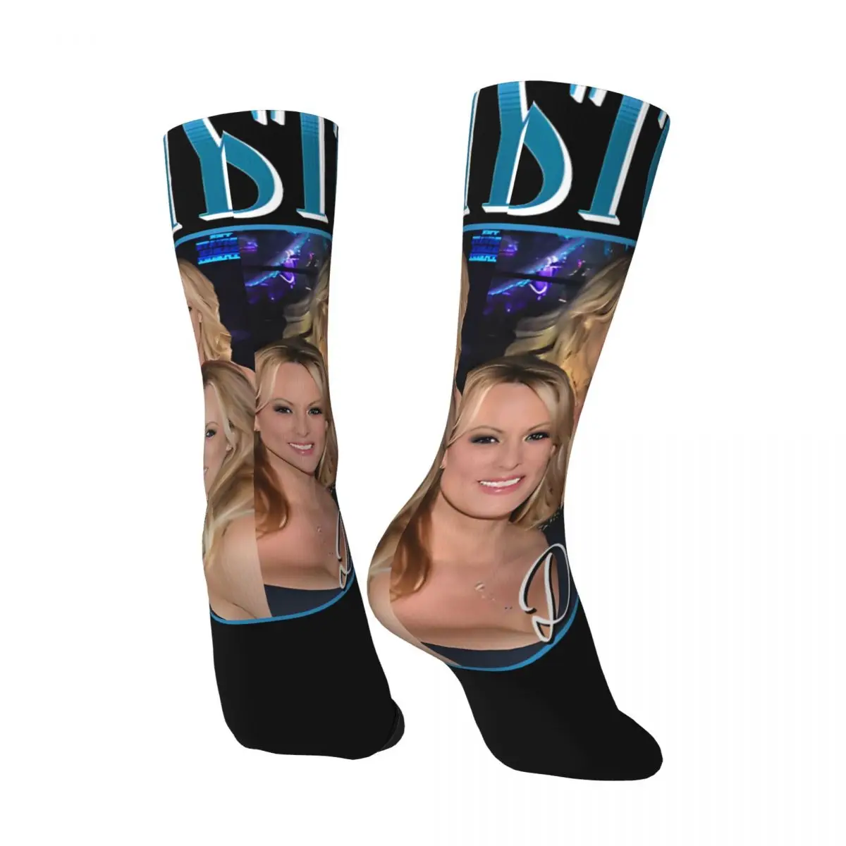 Hip Hop Retro Stormy Daniels Crazy Men's compression Socks Unisex Stormy daniels Harajuku Pattern Printed Funny Novelty Happy