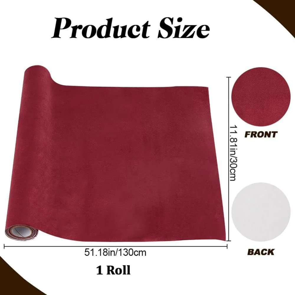 51x11.8inch Velvet Book Cloth for Book Binding Fabric Surface Paper Backed Bookcover Notebook Wraps Red Book Covering Protector