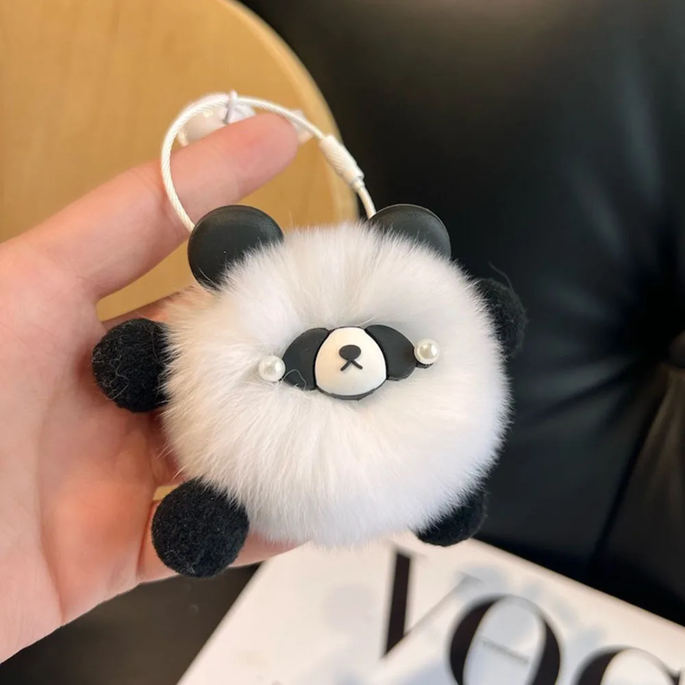 Panda Shape Plush Keys Chain Personalized All-match Keychain Gift For Backpack Backpack Wallet