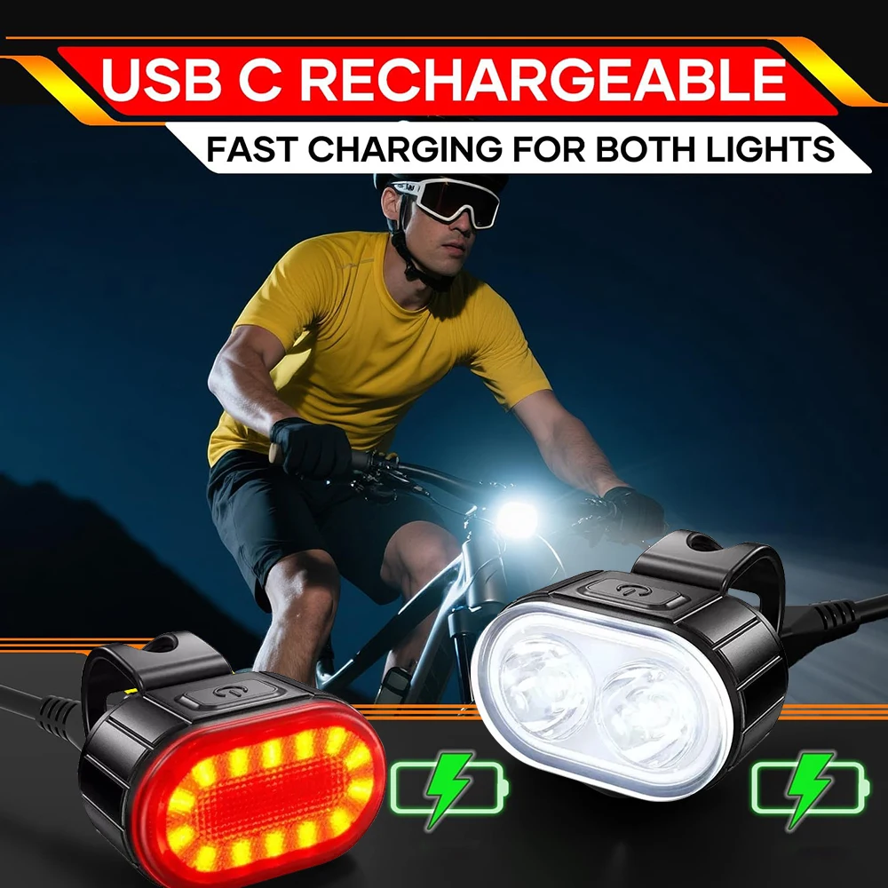 Mini Fahrrad Hinten Vorne Licht Set mit USB Radfahren Scheinwerfer Warnung LED Rücklicht für MTB Rennrad Elektrische Roller