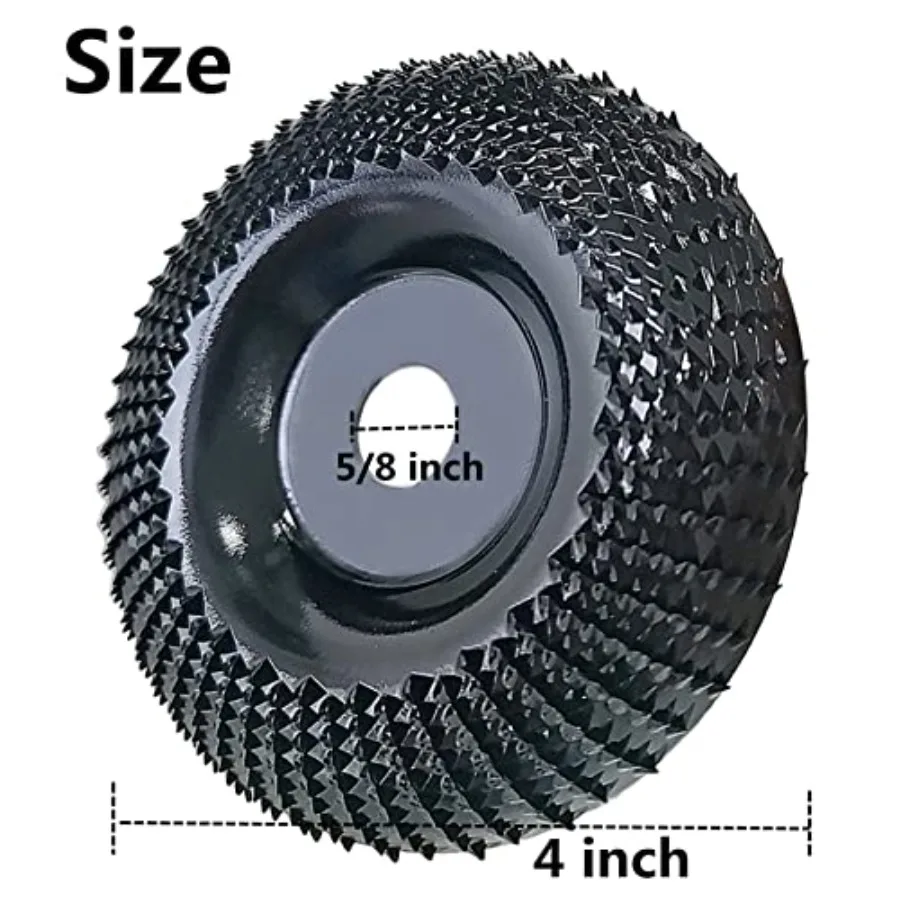 Wood Carving Disc Grinder Wheel Disc 4 Inch Wood Shaping Wheel Wood Grinding Shaping Disc for Angle Grinders with 5/8
