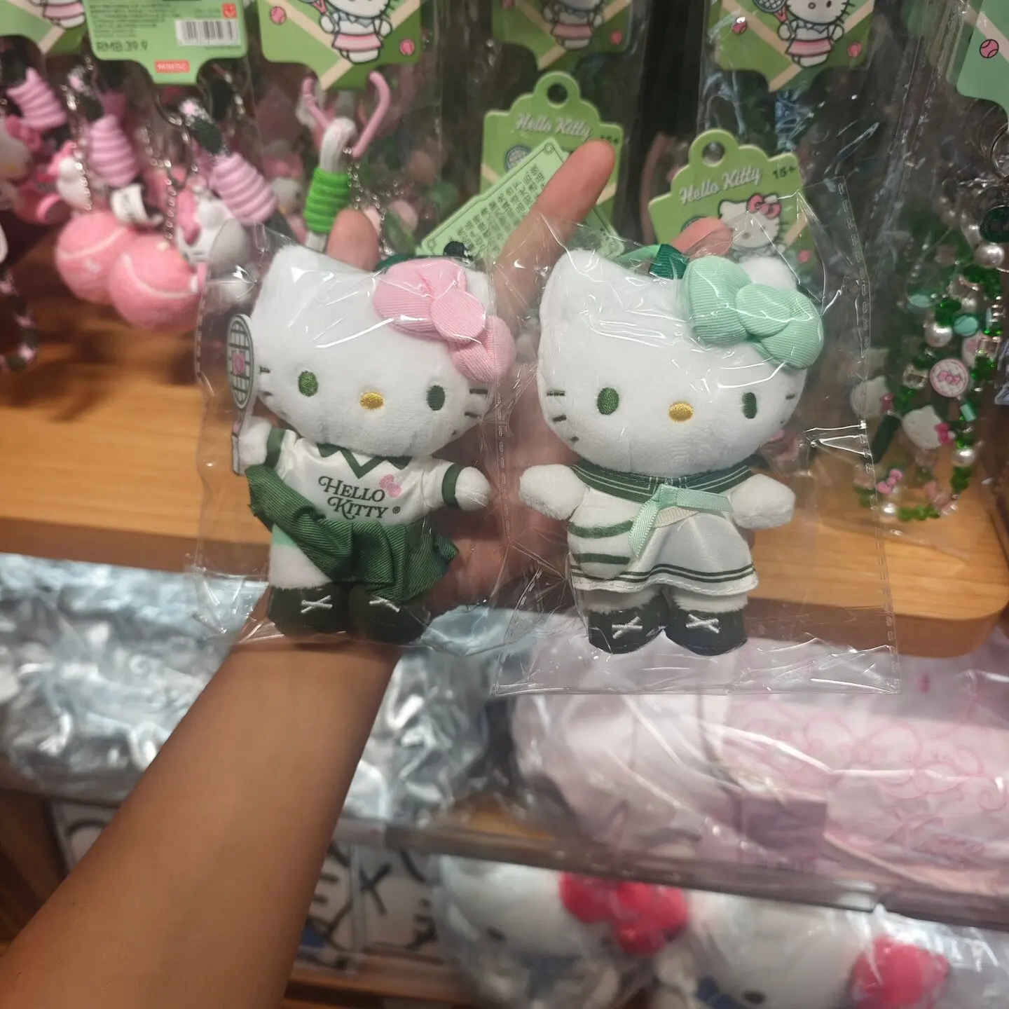 Sanrio Hello Kitty Tennis Diary Series Tennis Racket Keychain Cute Anime Character Pendant Bag Charm  Collectible Gift for Fans view 2