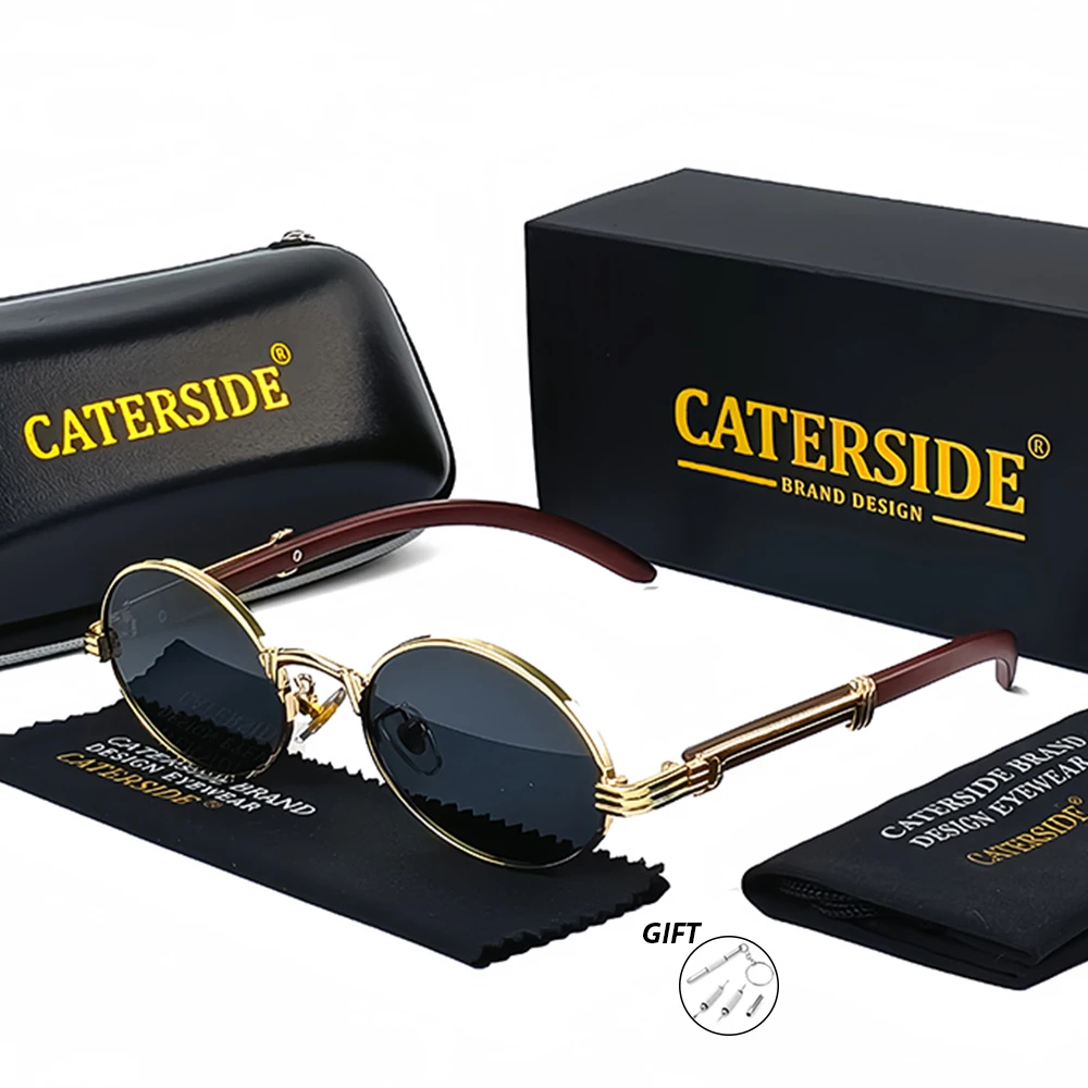 CATERSIDE Neue kleine runde Sonnenbrille mit Sehstärke für Männer und Frauen, individuelle optische Gläser, Retro-Myopie-Brille, für Reisen und den täglichen Gebrauch – Detail 5