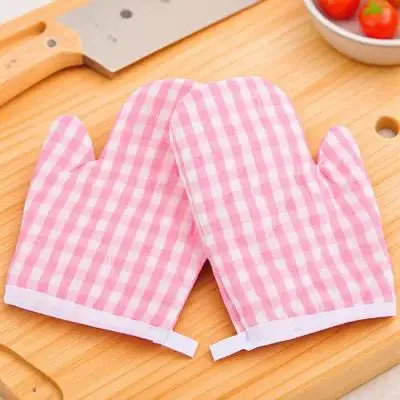 

2Pcs Heat Resistant Oven Mitts Kitchen Gloves Microwave Baking Barbecue Anti Scalding Gloves Oven Mittens