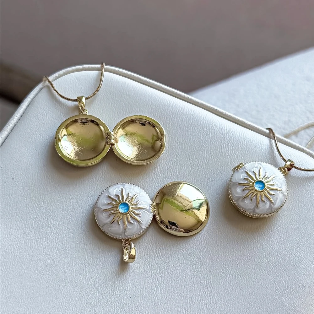 Vintage Emaille Herz Foto-Medaillon Anhänger Halskette für Frauen Minimalistischer Luxuriöser Nicht-Verblassender Edelstahl Schmuck Accessoire – Detail 17