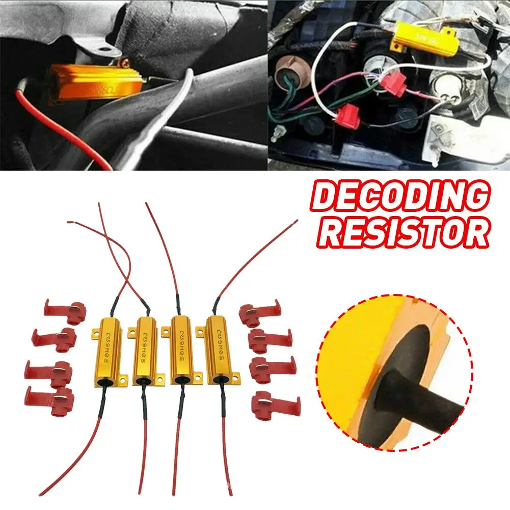 

2/4 шт. светодиодный индикатор, балласт, резистор нагрузки, реле вспышки, поворот 6, 50 Вт, резистор, сигнал, лампы нагрузки Ом A3P0