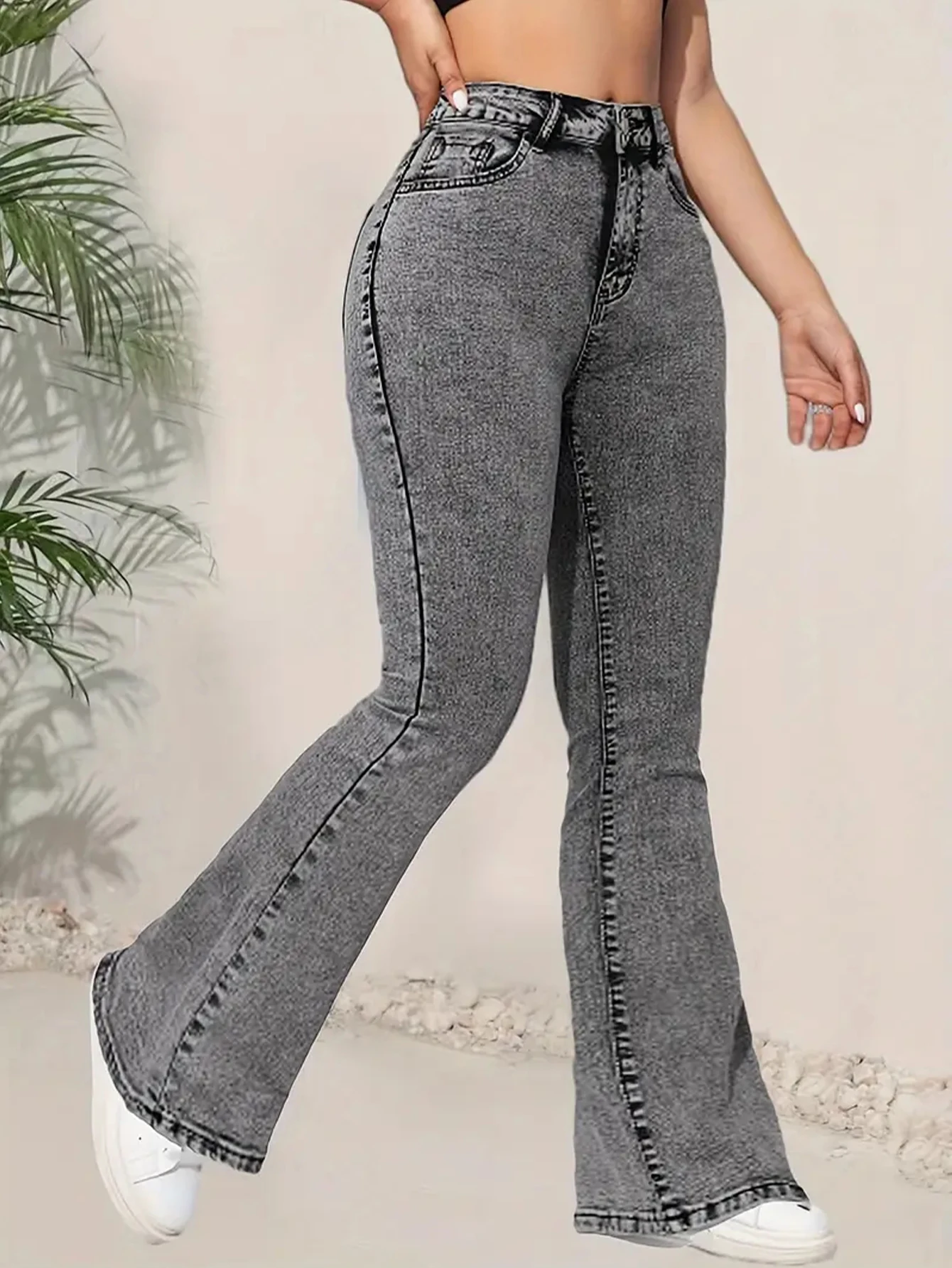 2026 New Flared Women Jeans Y2k Casual Fashion Stretch Lady Punk Denim Pants Sexy Butt Skinny High Waist Bell Bottom Trousers