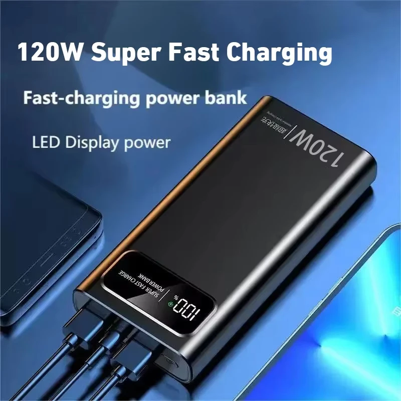 10000mAh 20000mAh Power Bank 120W Super Fast Charger For iPhone For Samsung For Xiaomi Mobile Power Portable External Battery