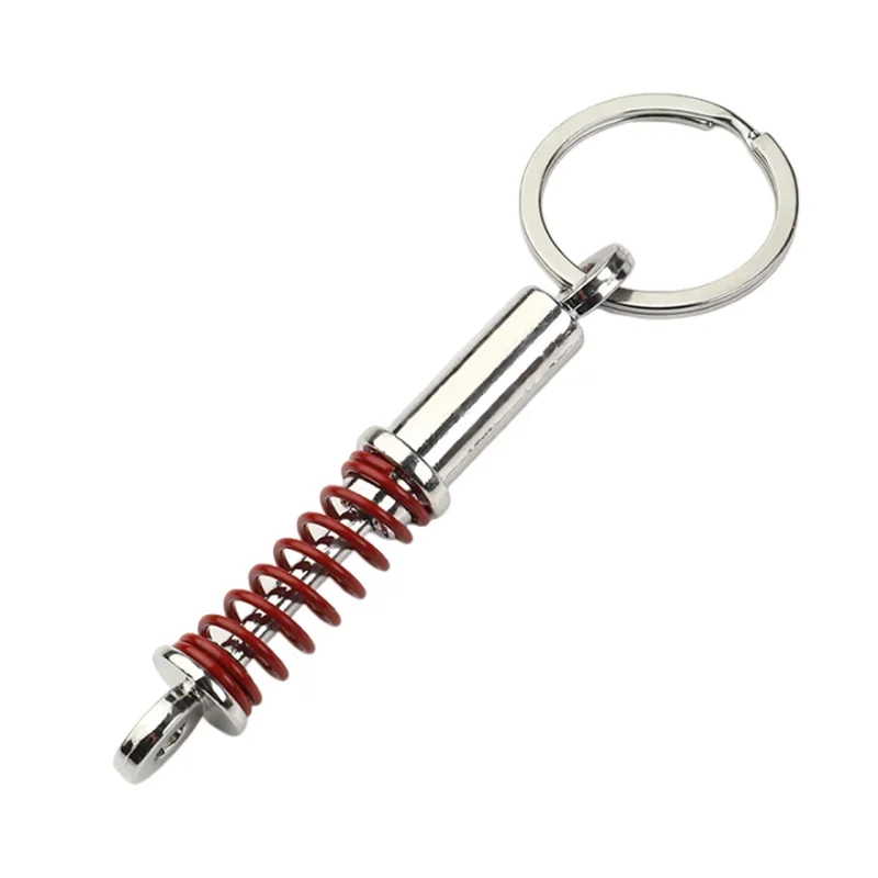 Creative Shock Absorber Metal Car Keychain Man Women Bag Pendant Car Key Ring Birthday Gift Accessories