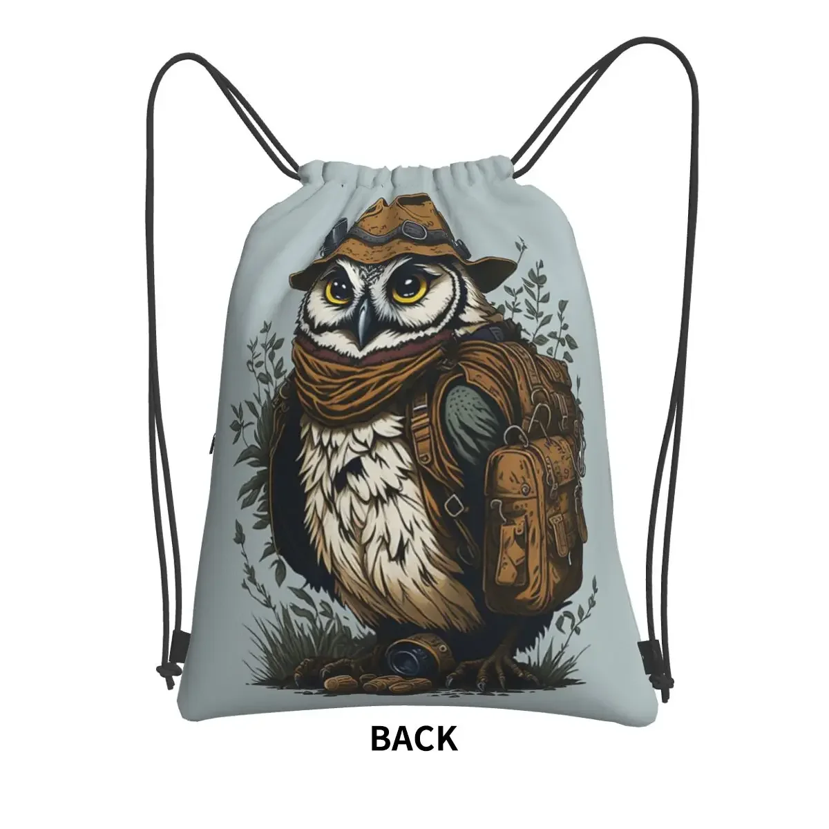 Owl Explorer Portable Backpacks Drawstring Bag Fashion Drawstring Bundle Pocket Storage Bags For School Students