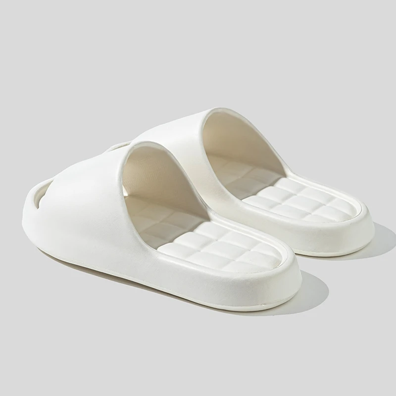 Fashion Women's Slippers Summer Indoor Solid Color Thick Soft Bottom Non-slip Cotton Home Leisure Shoes Couple image 2