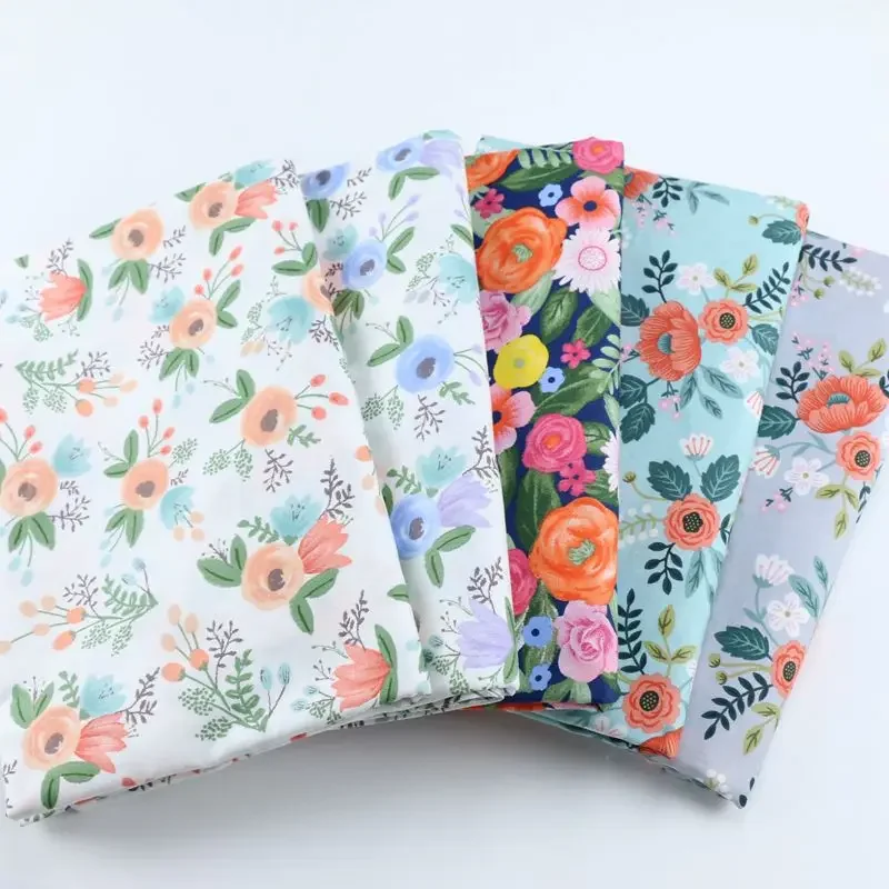 160x50cm Pastoral Flower Twill Cotton Print sewing Fabric Making Bedding Dressing Cloth
