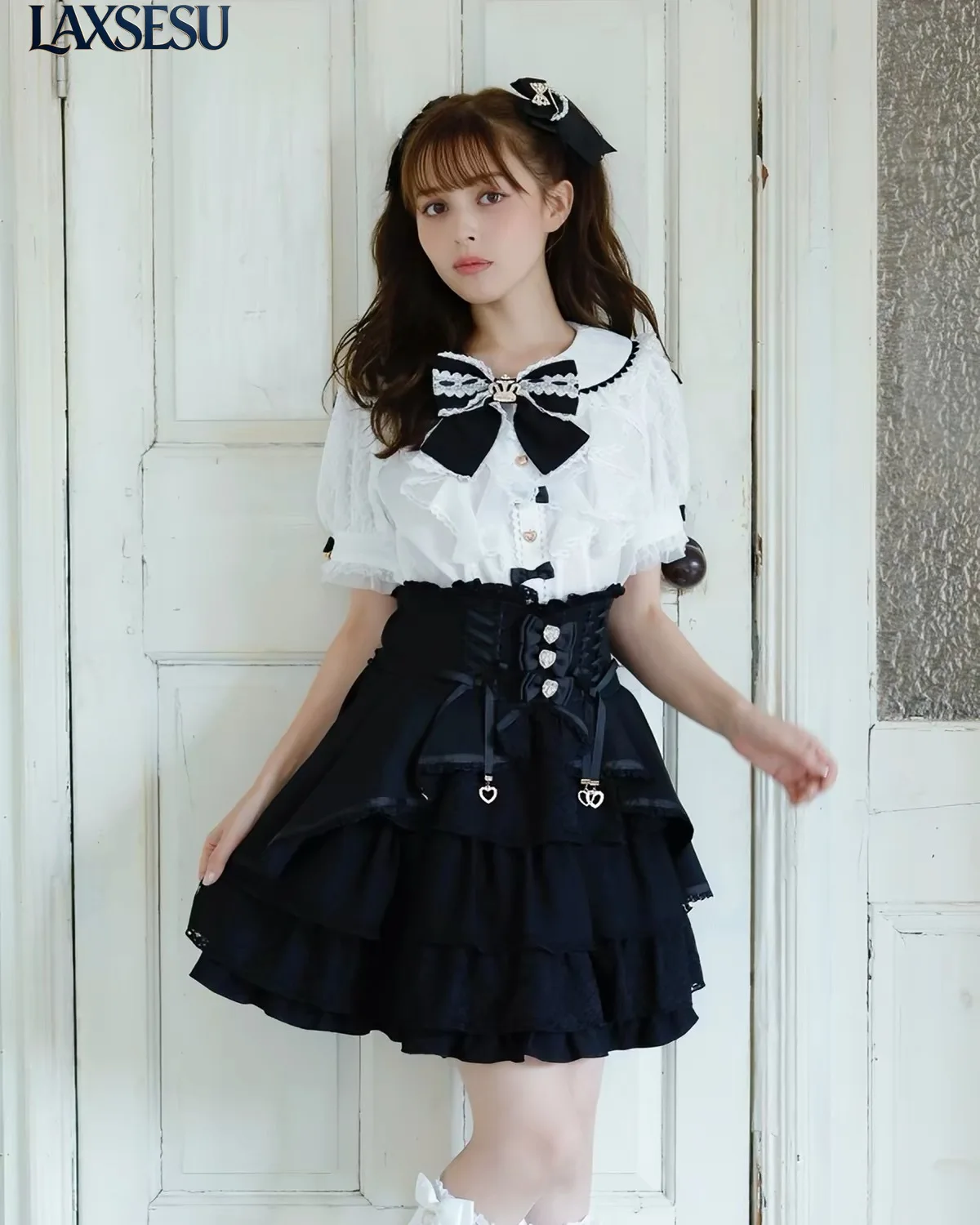 Japanese Style Girls' High Waist Lolita Skirt Femme Slimming Cute and Sweet Multi-layered Lace Cake Short Skirts for Women