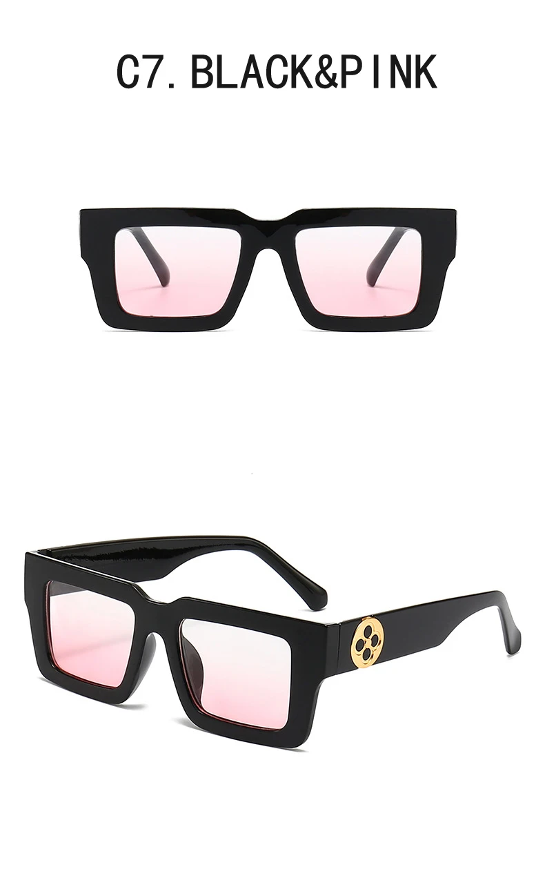 Neue Retro Quadrat Sonnenbrille Für Frauen Männer Blume Dekoration Mode Damen Sonnenbrille Ins Heißer Schattierung Brillen UV400 – Detail 18