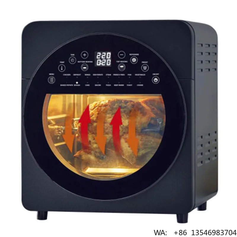 14 Liter Stainless Steel Digital Control Air Fryer Toaster Oven with Rotation Function for Household & Hotel Use