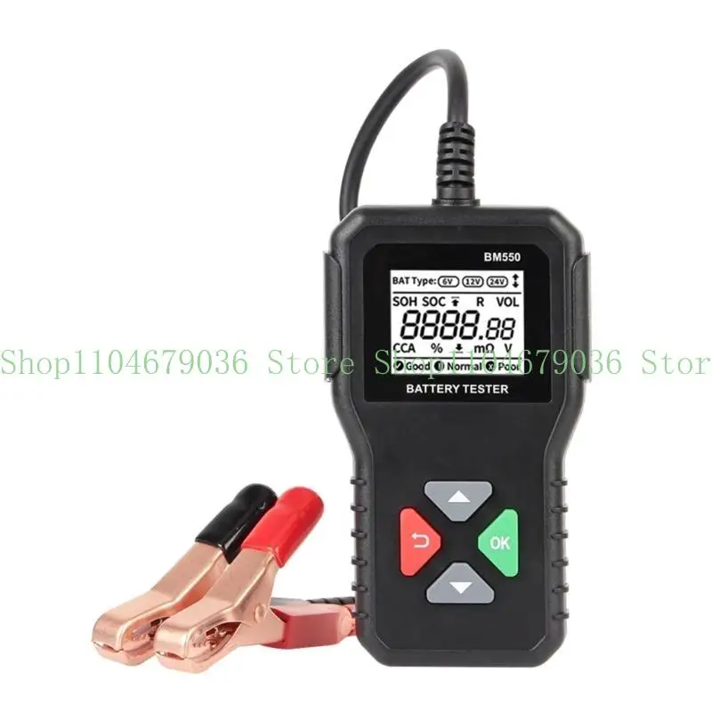 

6V 12V 24V BM550 Trailer Car Motorcycles Battery Tester 100-2000CCA Battery System Charging Cranking Test Tool
