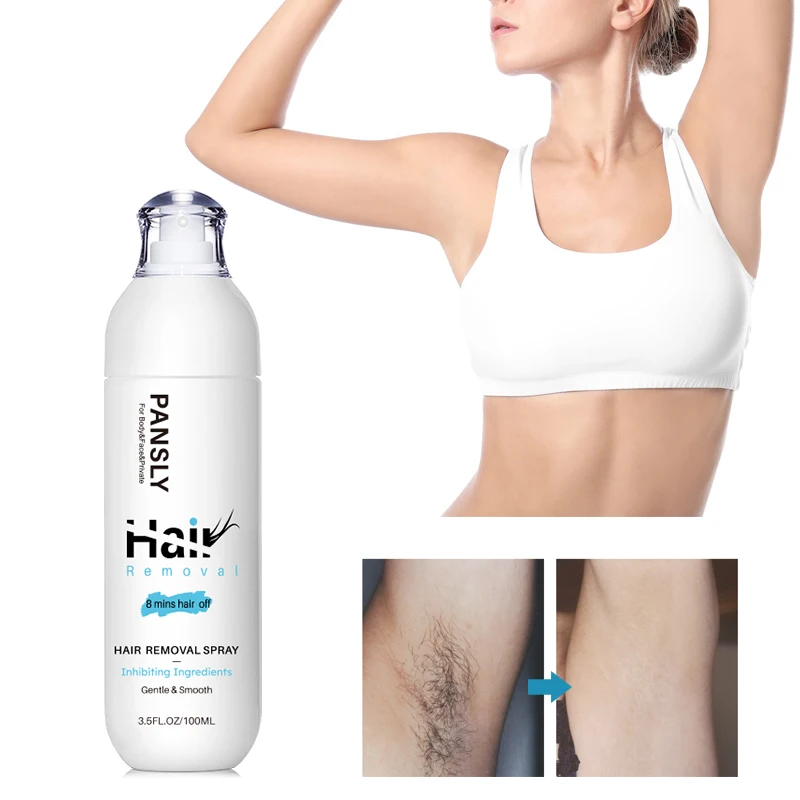 100ML Hair Removal Spray Intimate/Private Pubic And Bikini Area Painless Depilatory Inhibits Hair Growth Skin Silky Smooth