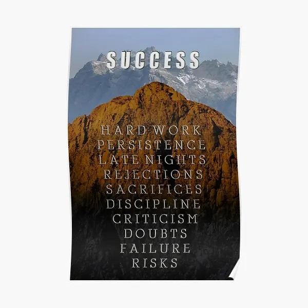 Success Mountain Motivational Inspiratio  Poster Painting Room Funny Print Decoration Decor Modern Picture Wall Vintage No Frame