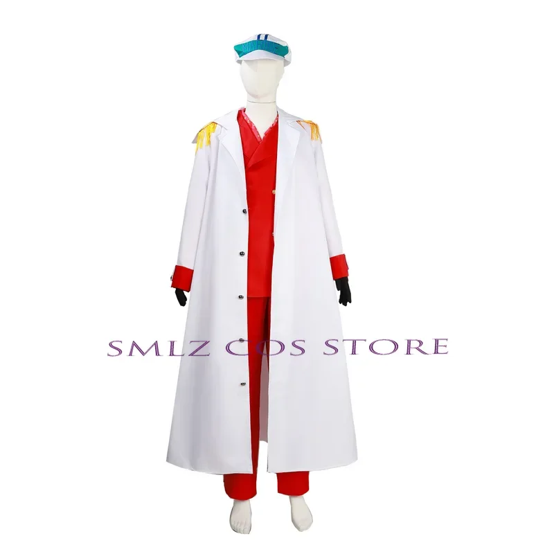 General Sakazuki Cosplay Costumes Anime Akainu Navy Uniforms Red Suit Cloak Hat Halloween Party Costume Outfit for Men