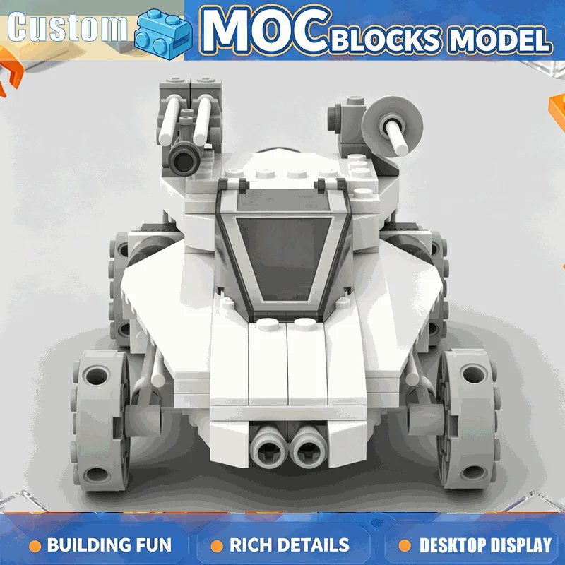 215PCS White Combat Building Blocks Battle Vehicle Model DIY Assembly Creative Educational Armored Car Toy Collection Gift