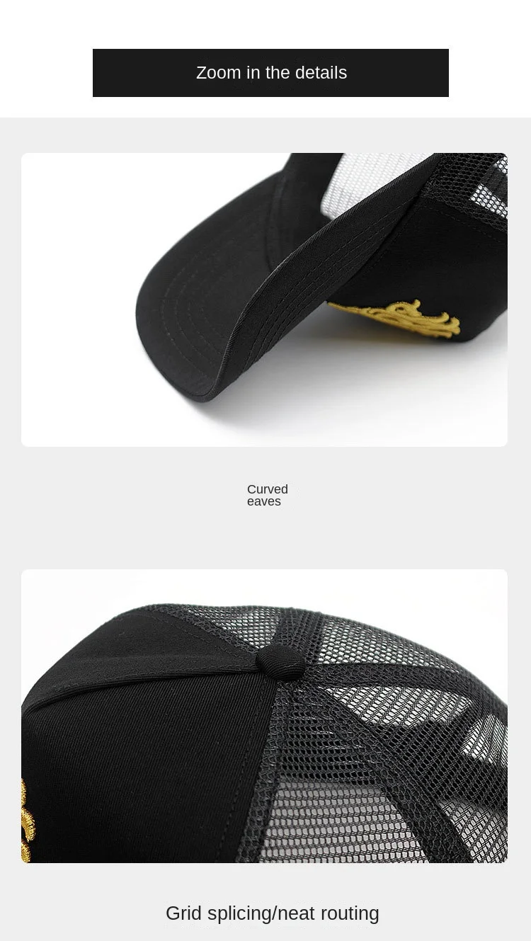 Baseballmützen für großen Kopf, Übergröße, für Männer und Frauen, Mesh, Outdoor, Sportkappen, Papa, Übergröße, Trucker-Kappe, 56–60 cm, 60–65 cm – Detail 7
