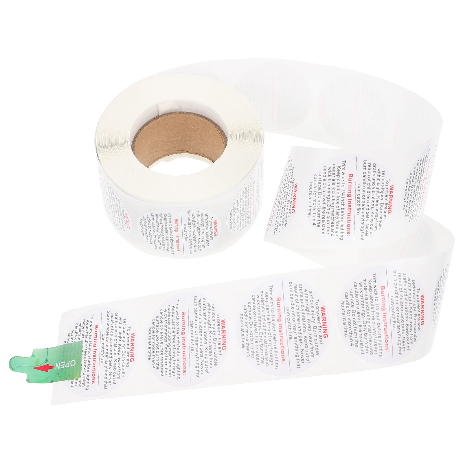 1 لفة ملصق تحذير ذاتي اللصق ملصق ورقي ممتاز قابل للإزالة لحاوية جرة ذوبان الشمع مستلزمات صناعة يدوية #5