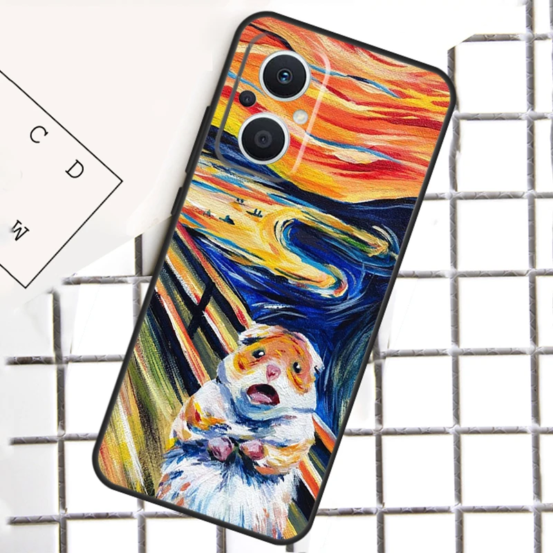 หนูแฮมสเตอร์ศิลปะสําหรับOPPO Reno 8 7 Lite 8T 10 11 12 13 14 Pro 11F 12F 13F 14F OPPOค้นหาX8 X5 X6 Proกรณี