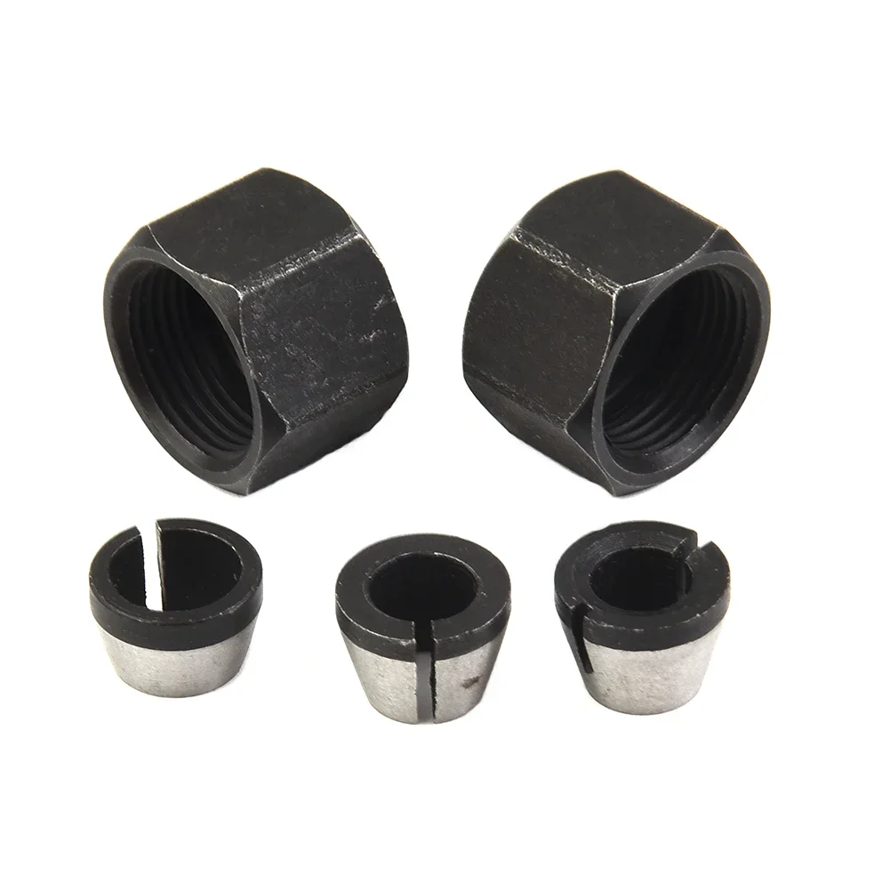 Roteador Chuck Collet para Carpintaria, Aparador, Bit, Gravura, Máquina de aparar com porca, 5pcs por conjunto