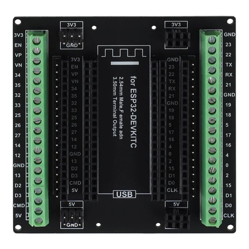 

-MEOF ESP32 Expanding Board Breakout Board For ESP-WROOM-32 ESP32-Devkitc GPIO 1 Into 3 38Pins ESP32 Module