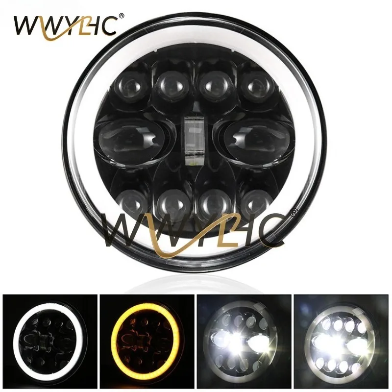 Suitable for 7-inch Wrangler Off-road LED Headlights, Angel Eyes, High and Low Beams