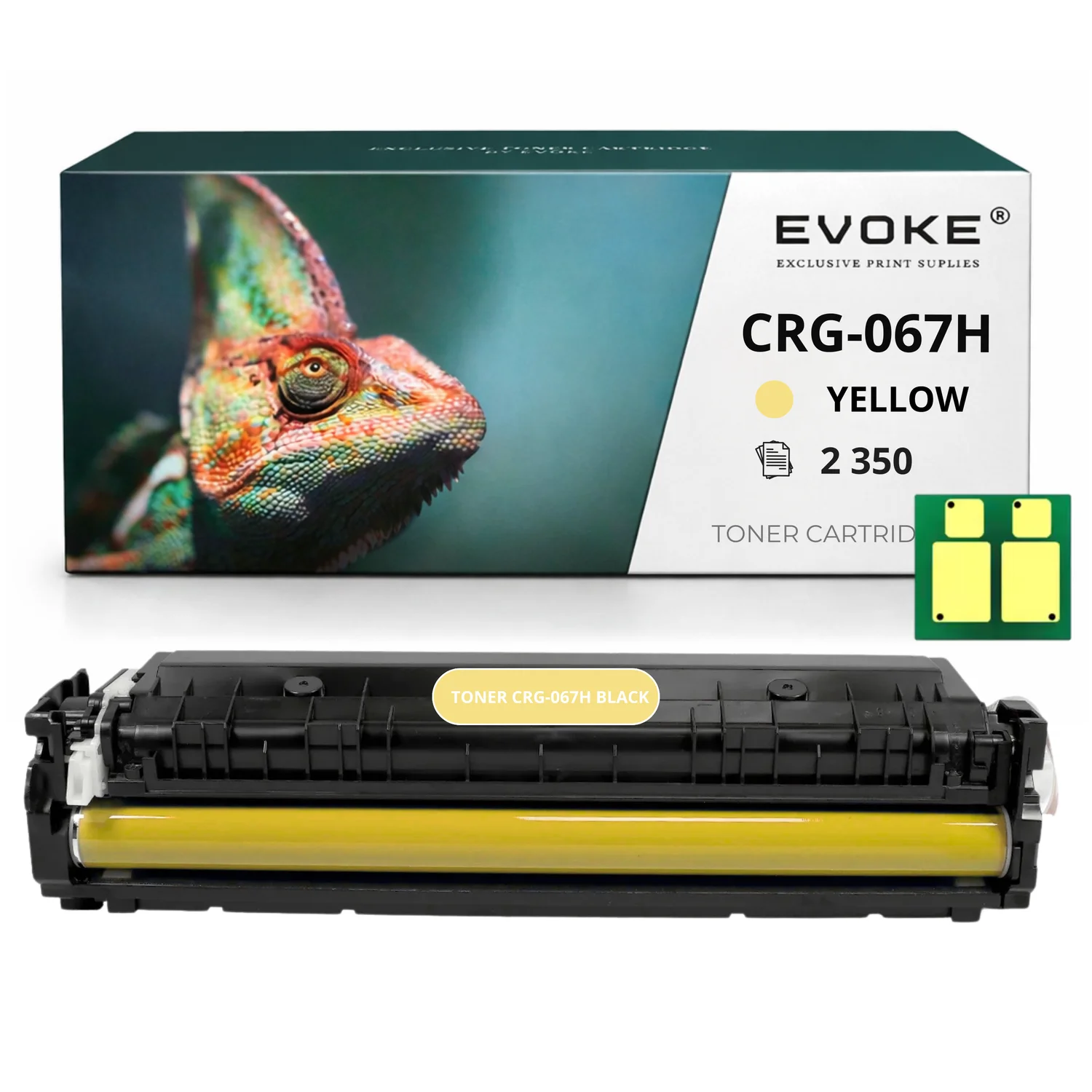 Evoke Compatibele Toner voor Canon Crg-067H Crg067H Crg067Hy Crg-067Hy W2212X 207X Geel met Chip 2350 Pagina's I-Sensys Lbp631 Lbp633 Mf655
