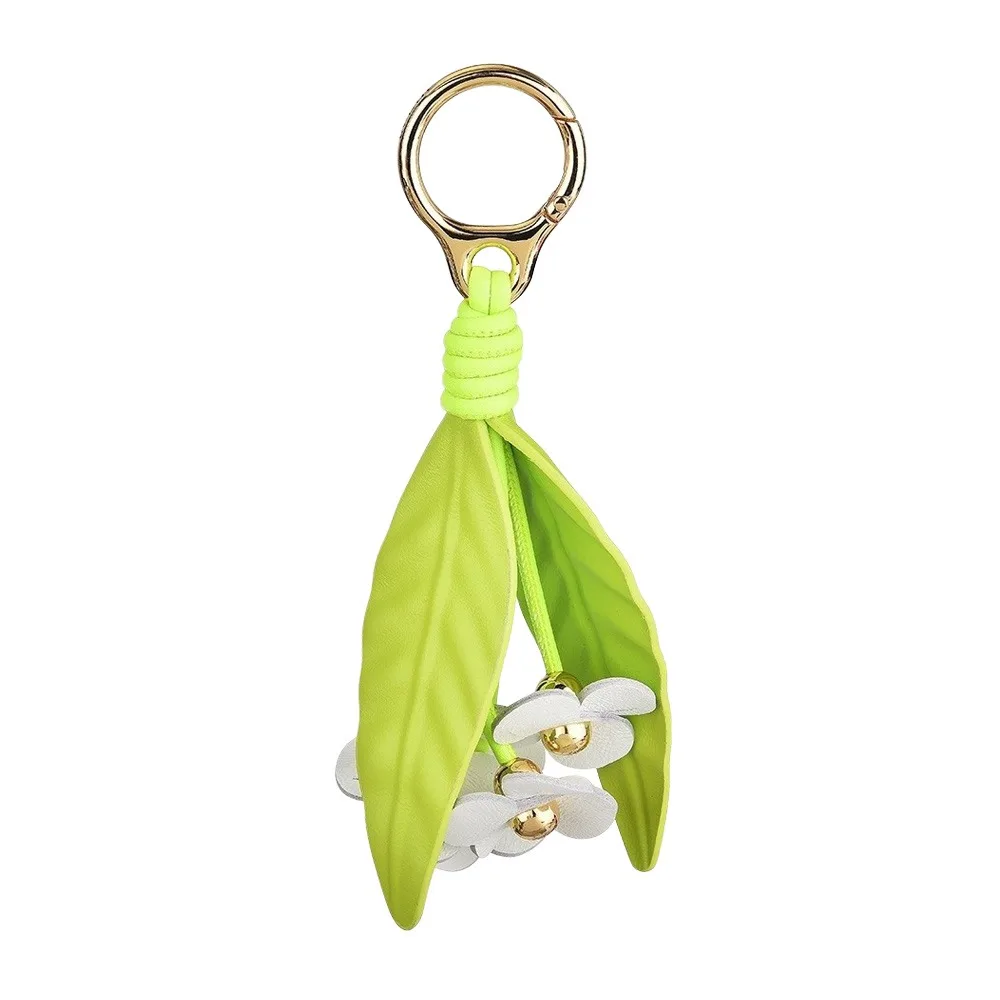 Fashion Tomato Flower Tulip Bag Pendant PU Resin Car Keyring Hanging Ornament Handmade Key Ring Backpack Decoration