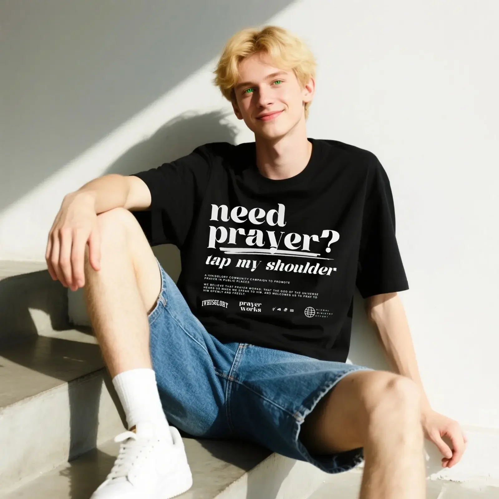 Prayer Works Campaign T Shirt 2 0 Need Back Side  vintage Washed Slightly fashion Stylish Breathable Comfortable Unisex