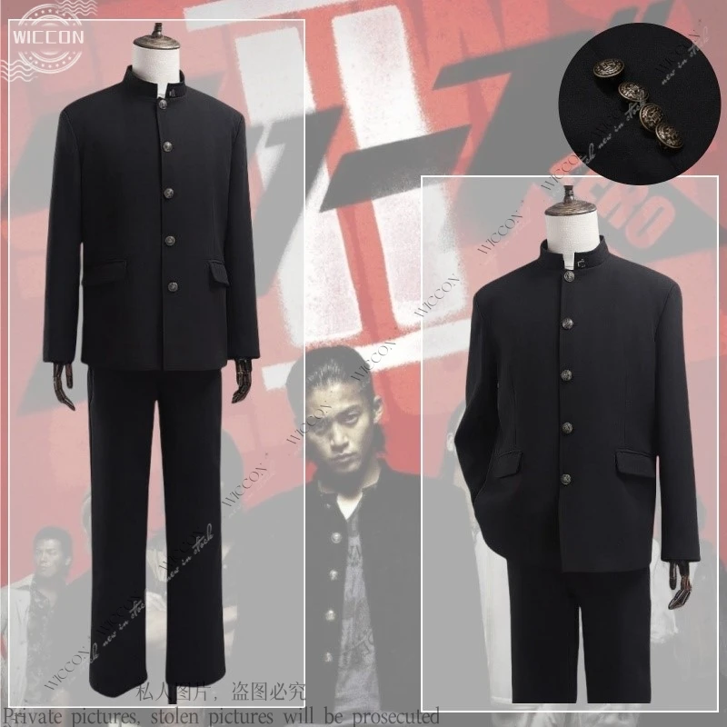 Japanese Movie New Crows Cos Zero Cosplay Costume Comic-Con School Uniform DK Chinese Tunic Suit Black Suit College Style