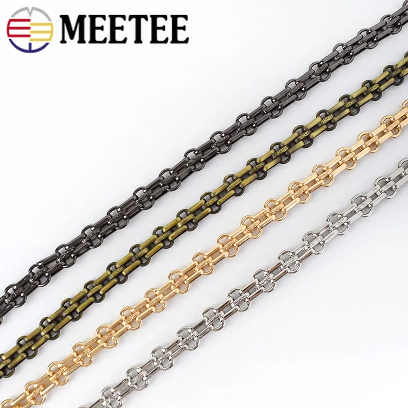 Meetee 50/100/200/300cm 12MM Bag Metal Chain Buckle for Shoulder Bags Handbag Handle DIY Luggage Hardware Strap Accessories