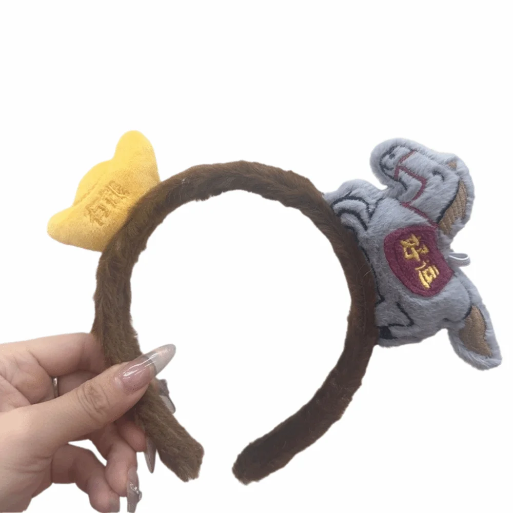 

Cute Cartoon Horse Hair Hoop Red Lucky Charm Pony Headpiece Exquisite Chinese Style New Year Mascot Headband Photo Prop