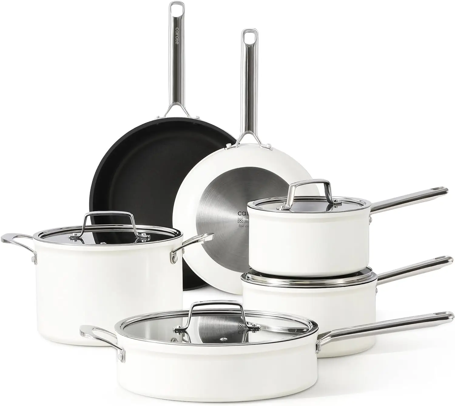 

CAROTE 10PCS Nonstick Cookware Set, Premium Pots and Pans Set Non Stick, Heavy Gauge Kitchen Cookware Sets, Dishwasher Safe,