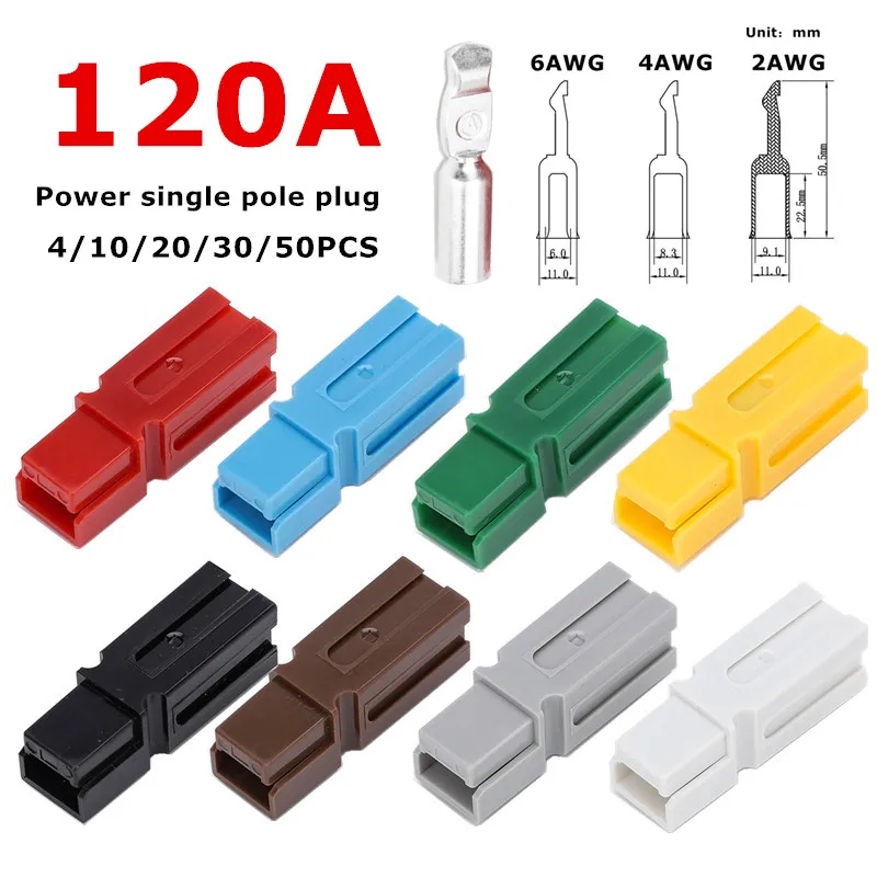 

2/5/10 шт., 120 А, униполярный разъем Anderson для вилочного погрузчика, разъемы для проводов и кабелей