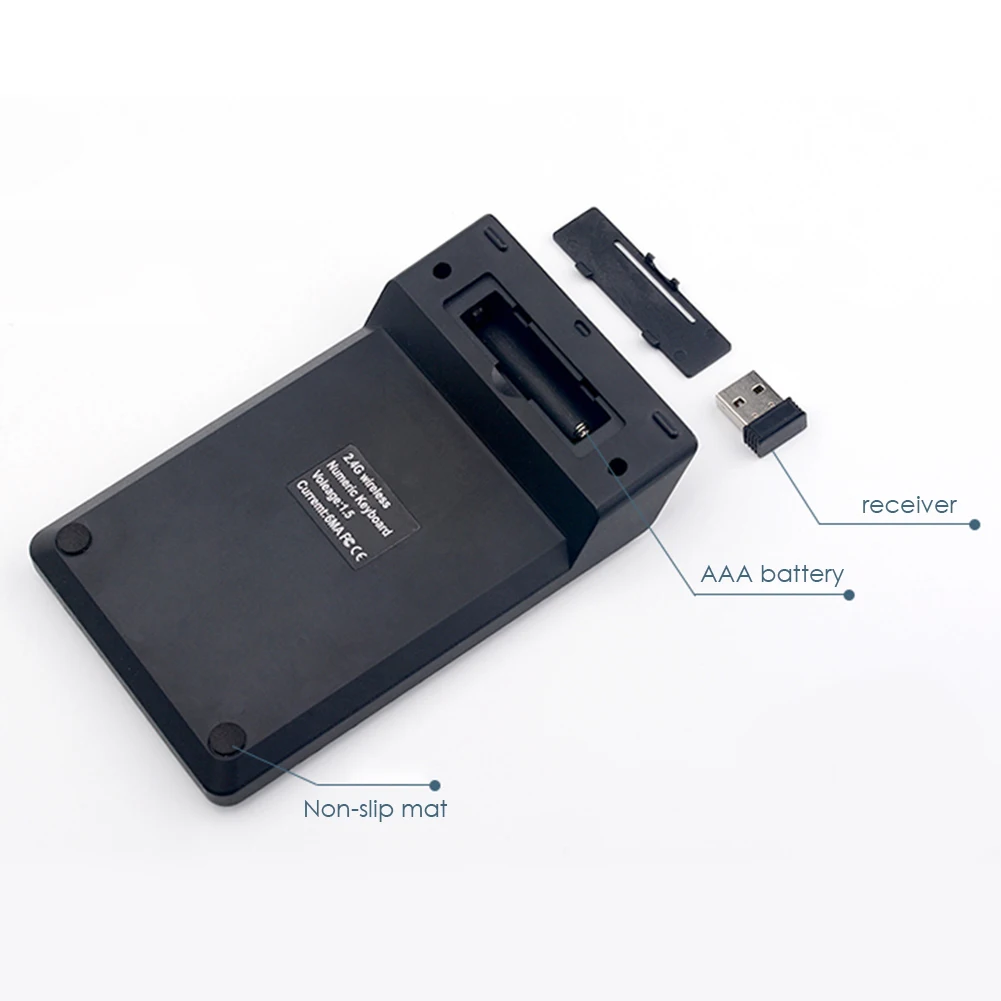 18 klawiszy Bezprzewodowa klawiatura numeryczna 2.4G do laptopów i tabletów Klawiatura cyfrowa Numpad