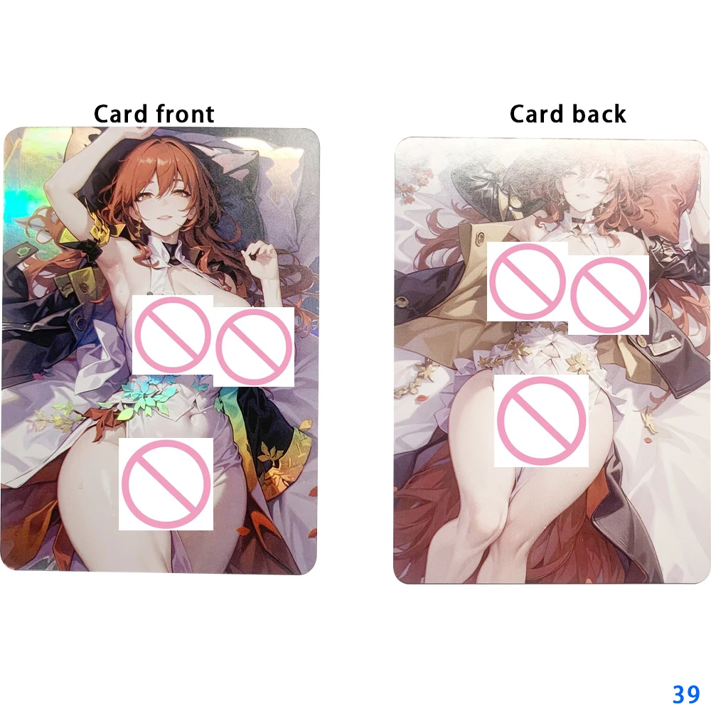 Genshin Impact Yae Miko Anime Sexy Fully Nude Card Big Chested Beauty Collection Card Refractive Color Flash Gifts 63*88mm