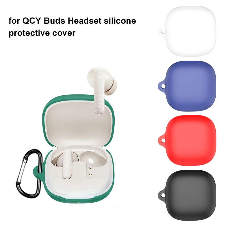 For QCY Buds Case Silicone Soft Case Compatible with for QCY BUds Shockproof Shell Case Protective Sleeve