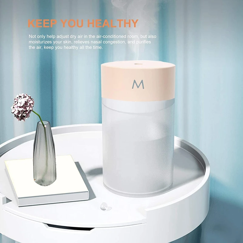 Mist Humidifier,Portable Colorful Night Light Quiet Humidifier Desktop USB Powered Auto-Off Humidifier For Home Bedroom